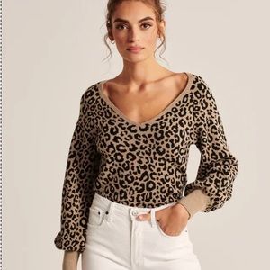 Leopard Puff Sleeve Sweater